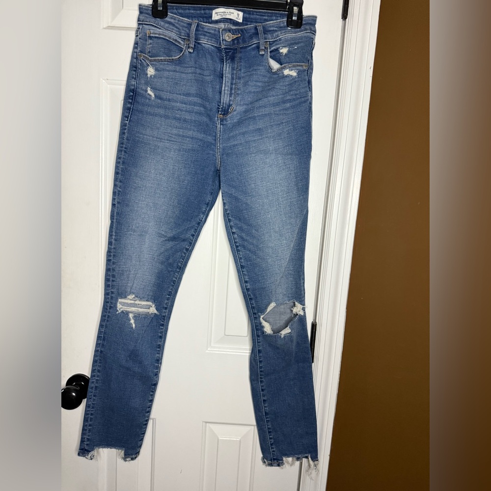 Distressed Blue Jeans